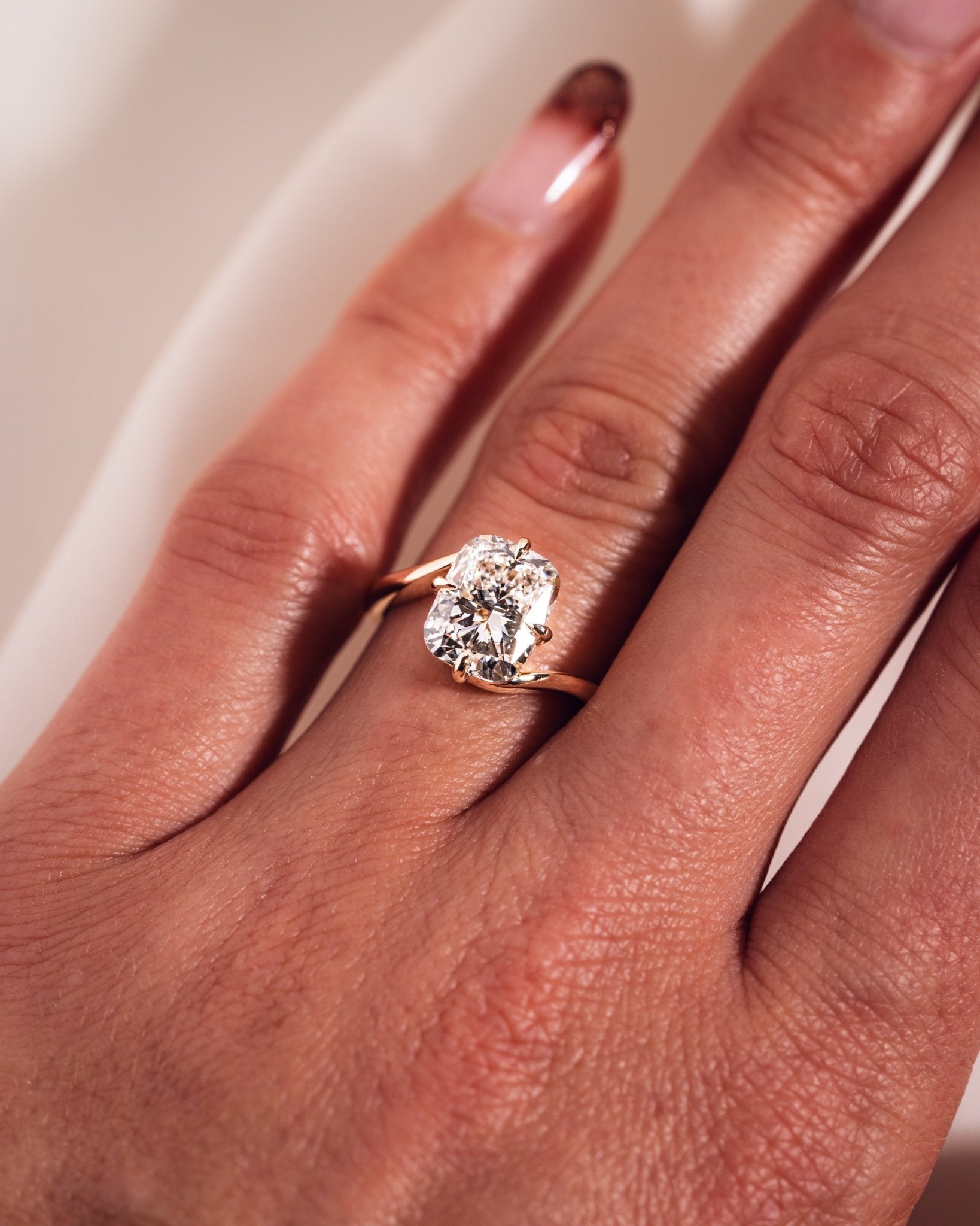 Cushion Hidden Halo Lab Grown Diamond Engagement Ring